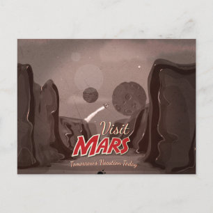 Carte Postale Visite Affiche Mars Vintage