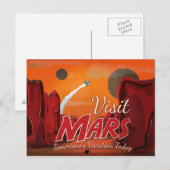 Carte Postale Visite Affiche Mars Vintage (Devant / Derrière)