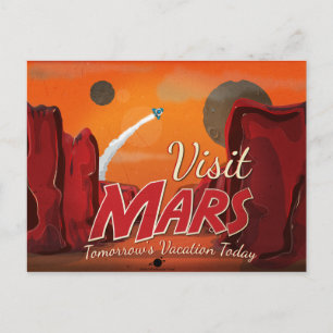 Carte Postale Visite Affiche Mars Vintage