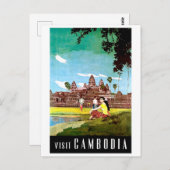 Carte Postale Visite au Cambodge (Devant / Derrière)