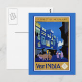 Carte Postale Visite de l'Inde (Devant / Derrière)