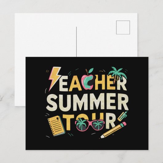 Carte Postale Visite d'été des enseignants 2024 Dernière journée (Devant / Derrière)