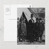 Carte Postale Visite du président Abraham Lincoln Antietam 1862 (Devant / Derrière)