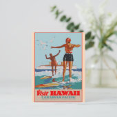 Carte Postale Visite Hawaii - Surf - Voyage vintage (Debout devant)