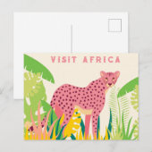 Carte Postale Visite vintage Africa Pink Cheetah (Devant / Derrière)