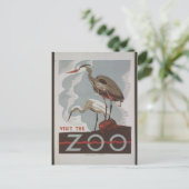 Carte Postale Visite vintage du zoo (Debout devant)