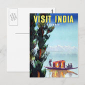 Carte Postale Visite vintage Inde Voyage au Cachemire (Devant / Derrière)