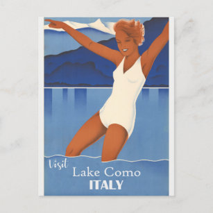 Carte Postale Visite vintage Lac de Côme Italie Voyage