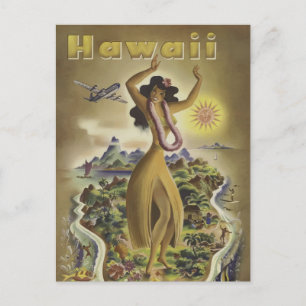 Carte Postale Visiter Hawaii - Voyage Vintage