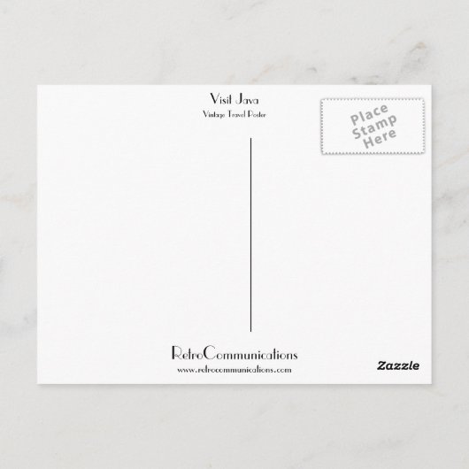 Carte Postale Visiter Java (Dos)