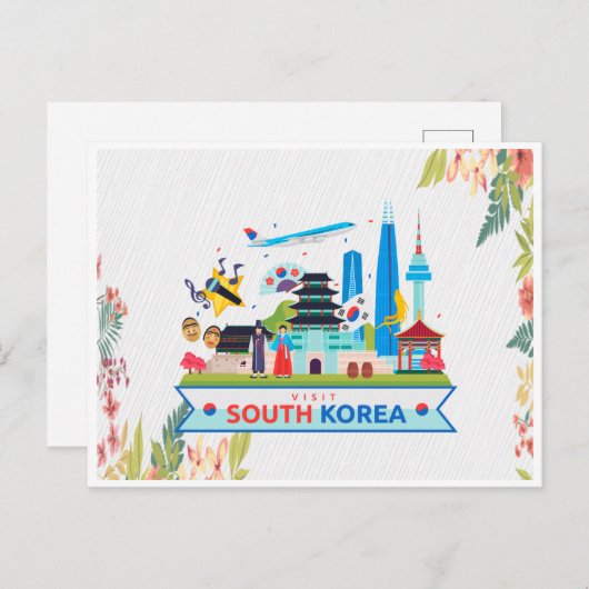 Carte Postale Visiter la Corée du Sud (Devant / Derrière)