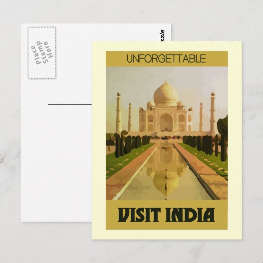 Carte Postale visiter l'inde (Devant / Derrière)