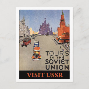 Carte Postale Visites en Union Soviétique, visite URSS, vintage,