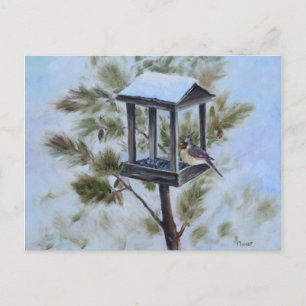 Carte Postale Visiteur du cardinal d'hiver