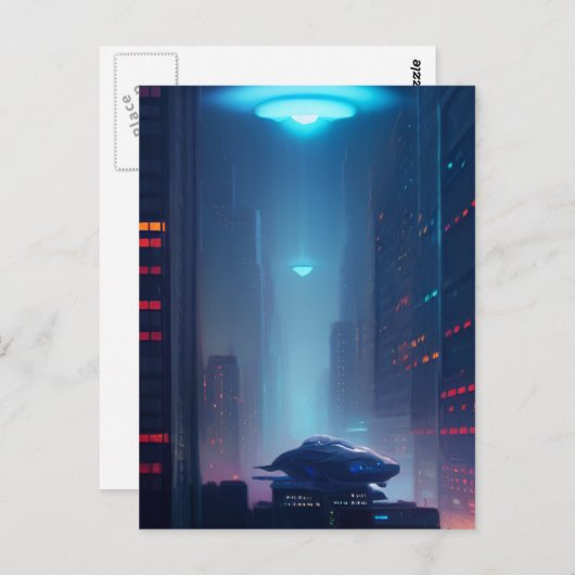 Carte Postale Visiteurs de l'espace (Devant / Derrière)