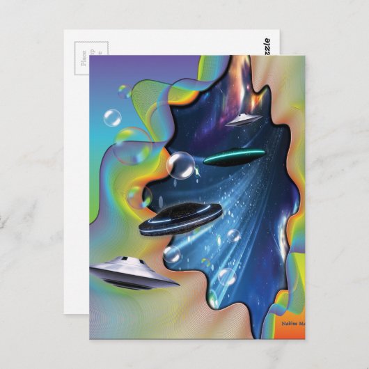 Carte Postale Visiteurs de l'espace (Devant / Derrière)