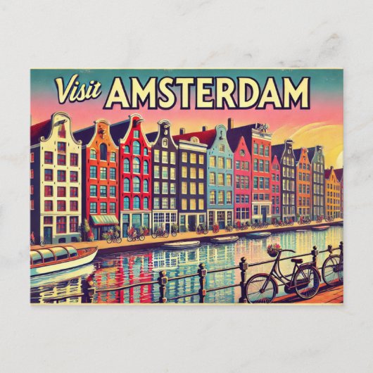 Carte Postale Visitez Amsterdam (Devant)