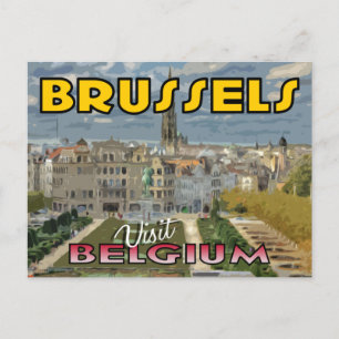 Carte Postale Visitez Bruxelles, Belgique