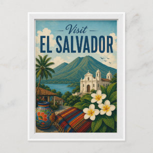 Carte Postale Visitez El Salvador Voyage Vintage