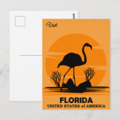 Carte Postale Visitez la Floride, affiche de voyage, (Devant / Derrière)