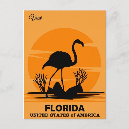 Carte Postale Visitez la Floride, affiche de voyage, (Devant)