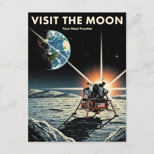 Carte Postale Visitez la Lune Travel (Devant)
