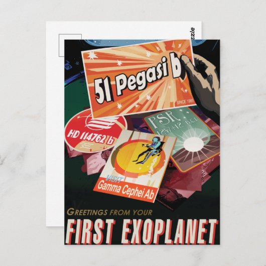 Carte Postale Visitez La Première Exoplanète Trouvée À L'Extérie (Devant / Derrière)