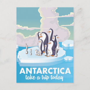 Carte Postale Visitez l'affiche de voyage Antarctica Vintage