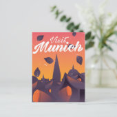 Carte Postale Visitez l'affiche de voyage de Munich Allemagne (Debout devant)
