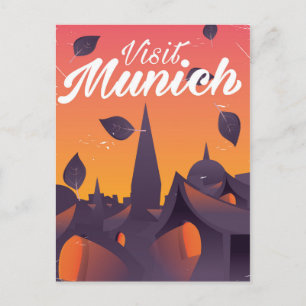 Carte Postale Visitez l'affiche de voyage de Munich Allemagne