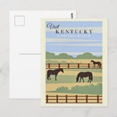 Carte Postale Visitez l'affiche de voyage du Kentucky, (Devant / Derrière)