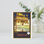 Carte Postale Visitez l'affiche Vintage voyage indienne (Debout devant)