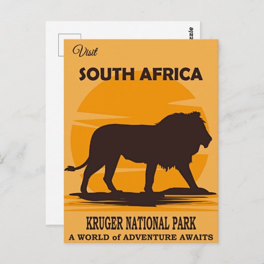 Carte Postale Visitez l'Afrique du Sud, le parc national de Krug (Devant / Derrière)