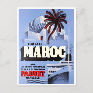 Carte Postale Visitez le Maroc vintage voyage