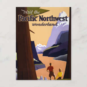 Carte Postale Visitez le Pacifique Nord-Ouest du pays des mervei
