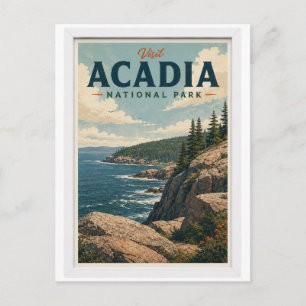 Carte Postale Visitez le parc national d'Acadia Voyage Vintage