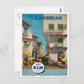 Carte Postale Visitez le voyage Caribbean Vintage (Devant / Derrière)