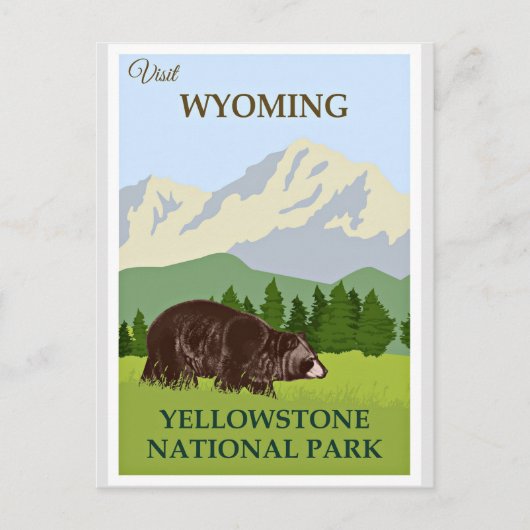 Carte Postale Visitez le Wyoming, le parc national de Yellowston (Devant)