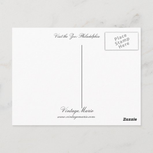 Carte Postale Visitez le zoo (Dos)