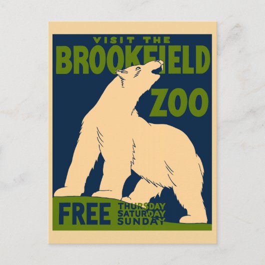 Carte Postale Visitez le zoo de Brookfield (Devant)