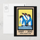 Carte Postale Visitez le zoo de Londres, Regent's Park (Devant / Derrière)