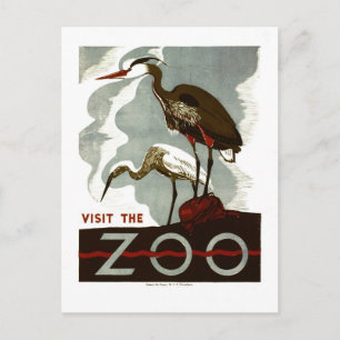 Carte Postale Visitez le zoo - l'affiche de WPA -