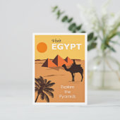 Carte Postale Visitez l'Egypte, affiche de voyage vintage, (Debout devant)