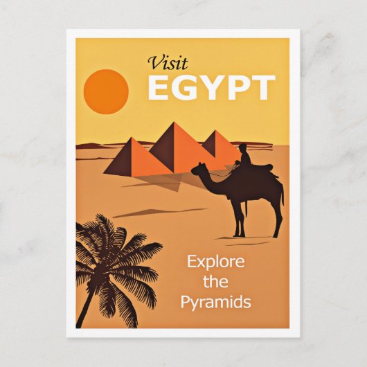 Carte Postale Visitez l'Egypte, affiche de voyage vintage, (Devant)