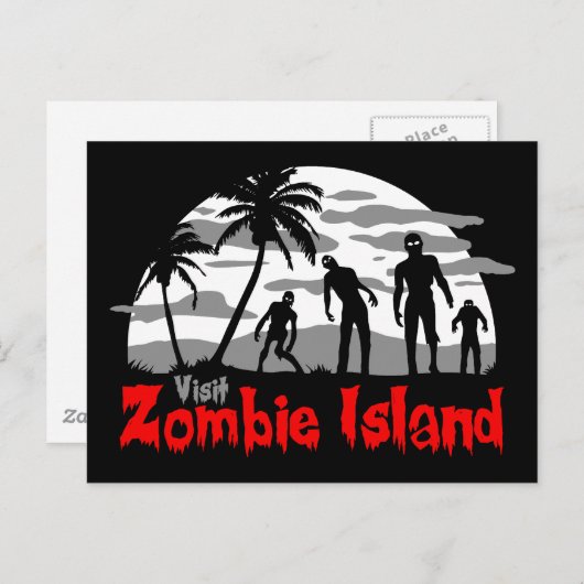 Carte Postale Visitez l'île de Zombie (Devant / Derrière)