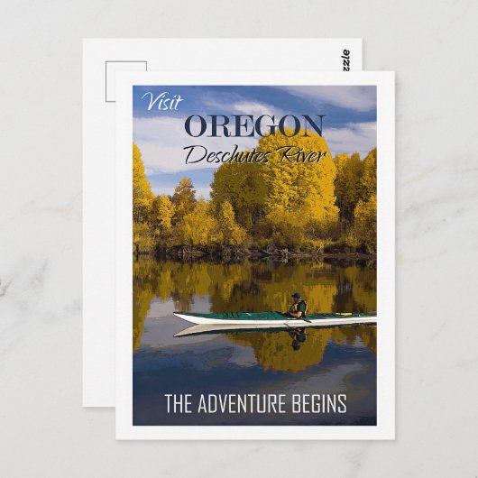 Carte Postale Visitez l'Oregon, Deschutes River, (Devant / Derrière)