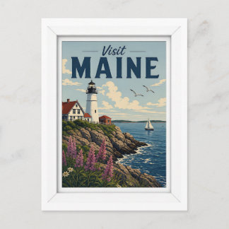 Carte Postale Visitez Maine Voyage Vintage
