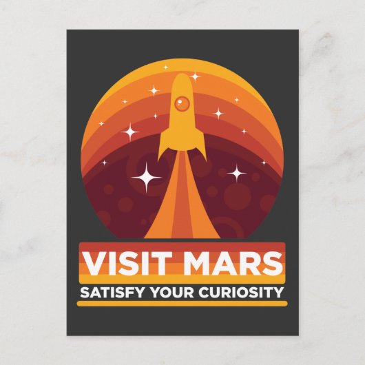 Carte Postale Visitez Mars Space Astronomy Satisfaites votre cur (Devant)