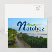 Carte Postale Visitez Natchez, Mississippi sur les falaises (Devant / Derrière)