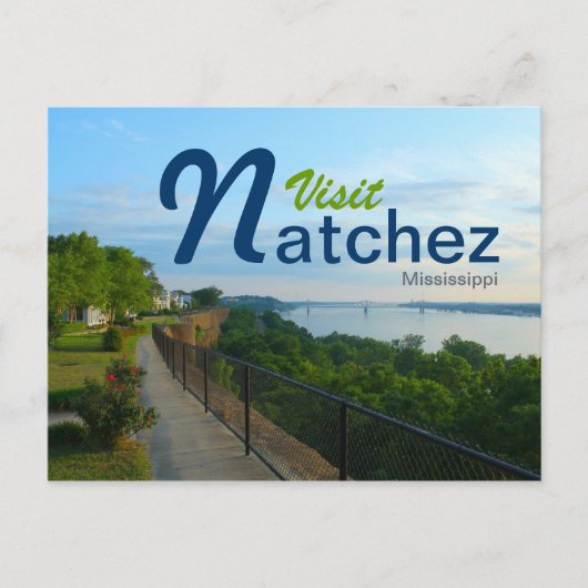 Carte Postale Visitez Natchez, Mississippi sur les falaises (Devant)